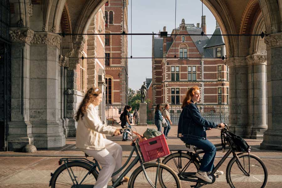 Amsterdam fietsters in de stad